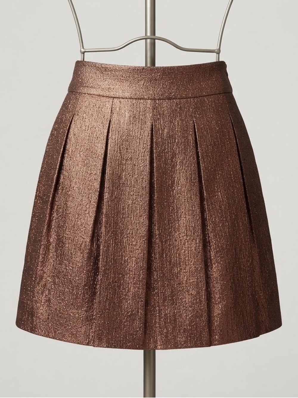Worthington Shimmery Bronze A-Line Pleated Skirt